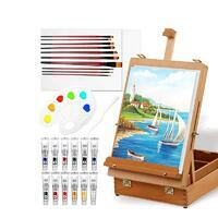 Без бренда «Набор подарочный «Две картинки» 27 предметов: этюдник 35 см из бука, краски акрил 12x12 мл, 2 холста 22x30 на мдф, 10 кистей, мастихин, палитра» в Перми в интернет-магазине Без бренда «Набор подарочный «Две картинки» 27 предметов: этюдник 35 см из бука, краски акрил 12x12 мл, 2 холста 22x30 на мдф, 10 кистей, мастихин, палитра» в Перми