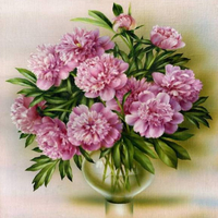 Без бренда «Пионы в круглой прозрачной вазе (20шт)» в Перми