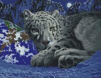 Картина по номерам «Белый леопард в ночи»