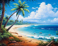 Картина по номерам «Берег тропического острова»