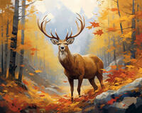 Картина по номерам «Олень с ветвистыми рогами »