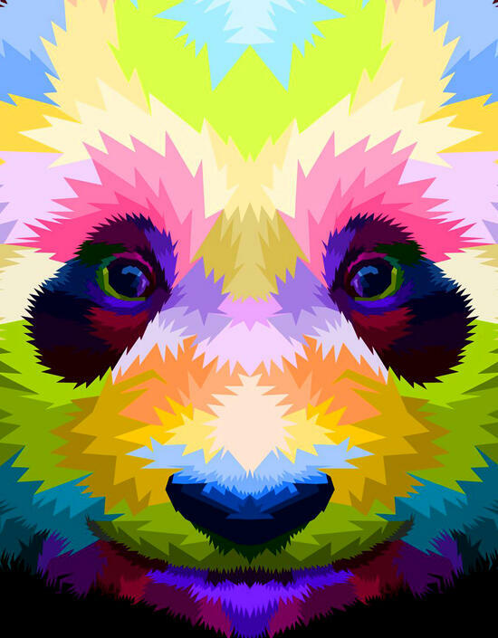 Картина по номерам 40x50 Цветной портрет панды