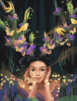 Без бренда «Темноглазая девчонка с цветами и птицами в волосах» в Перми в интернет-магазине  Без бренда «Темноглазая девчонка с цветами и птицами в волосах» в Перми