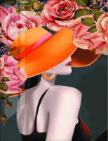 Без бренда «Дама в яркой шляпе и розы» в Перми в интернет-магазине  Без бренда «Дама в яркой шляпе и розы» в Перми