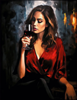 Без бренда «Девушка в красном платье с бокалом вина» в Перми