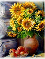 Без бренда «Кувшин с подсолнухами и корзинка с яблоками» в Перми